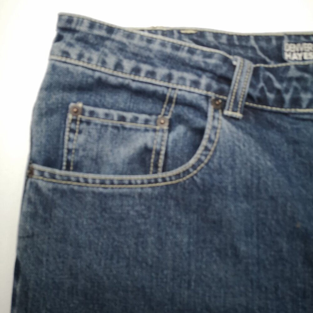 Denver Hayes Flextech Men's Size 38 Medium Wash Relaxed Tapered Leg Blue Jeans - Picture 9 of 15